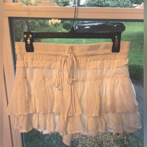 White SHUG ruffle skort